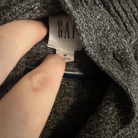 GAP Quarter button mens sweater grey color mens medium - Picture 2 of 5